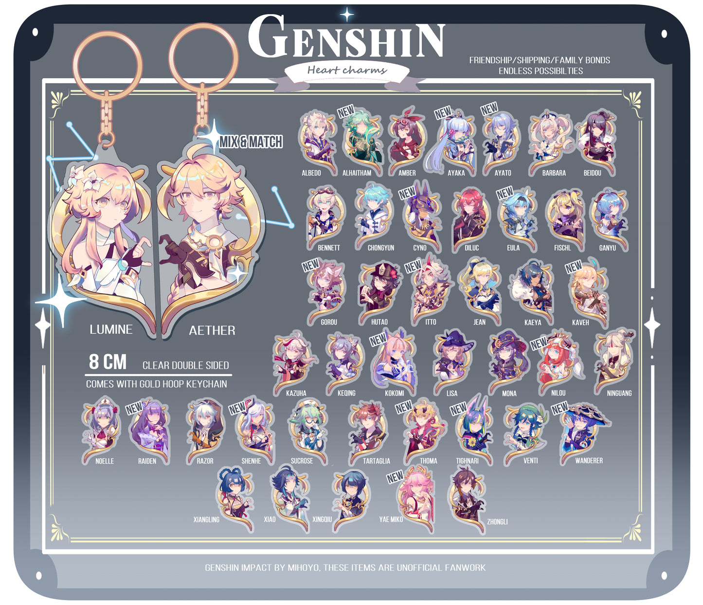 Genshin Impact Heart Charms
