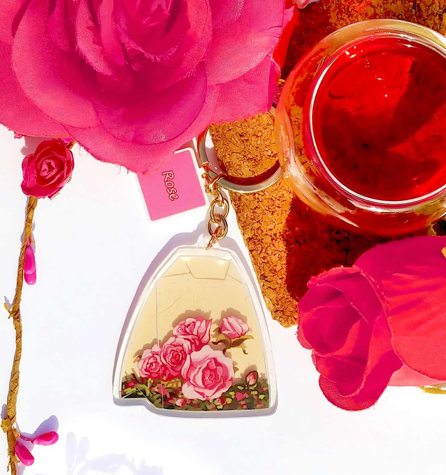 Tea bag Keychain - Rose