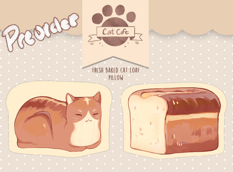 Cat Cafe Bread Loaf - Pillow
