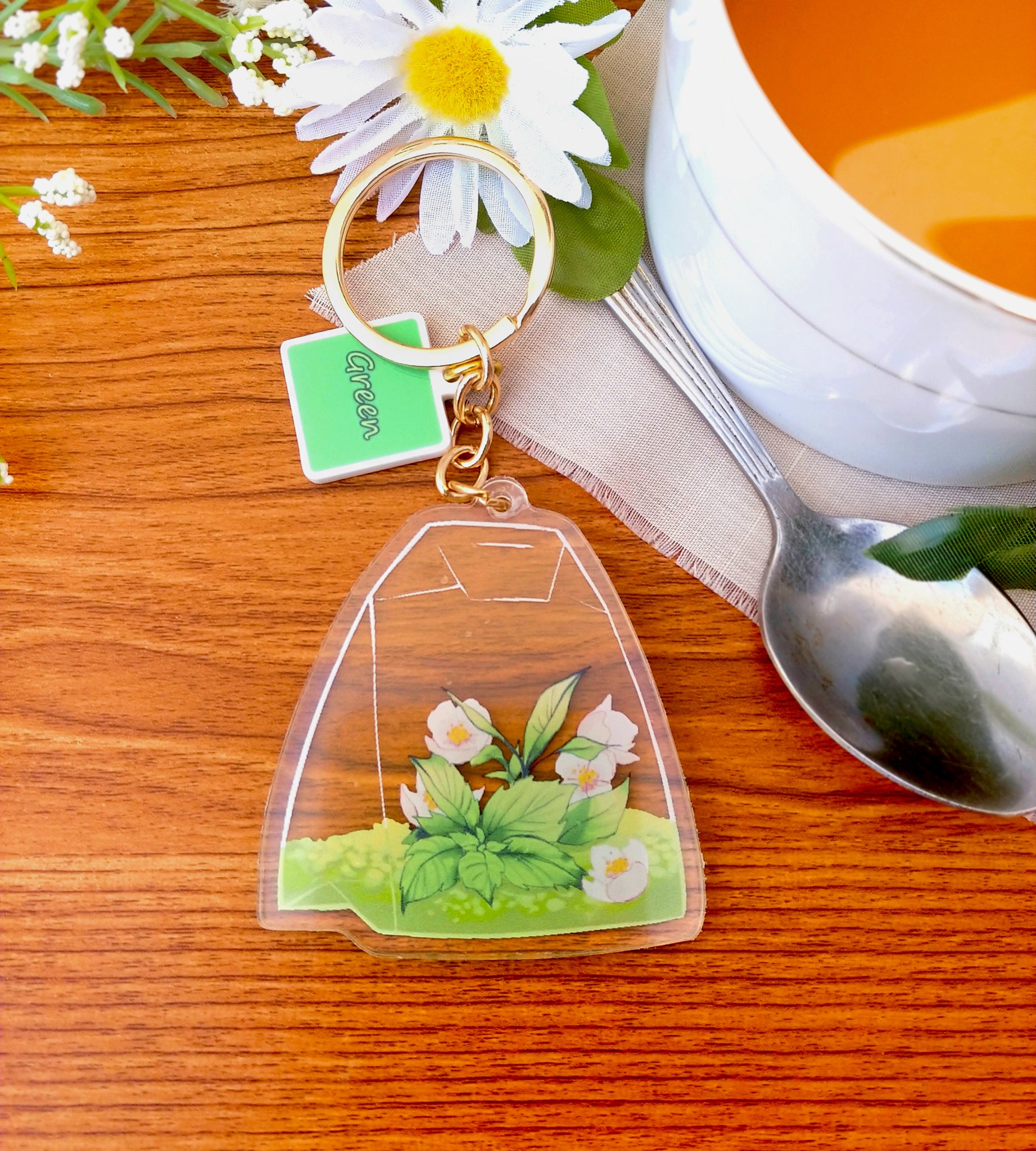 Tea bag Keychain - Green